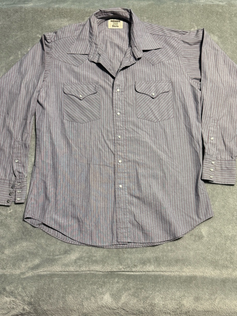 Ruddock Eyre Shirts Vintage Classic Men's Western Striped Button-Up Shirt Large